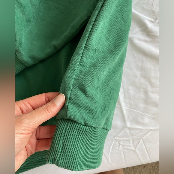 ASOS Weekend Collective oversized sweatshirt tonal embroidery logo green US 4 - Picture 11 of 15